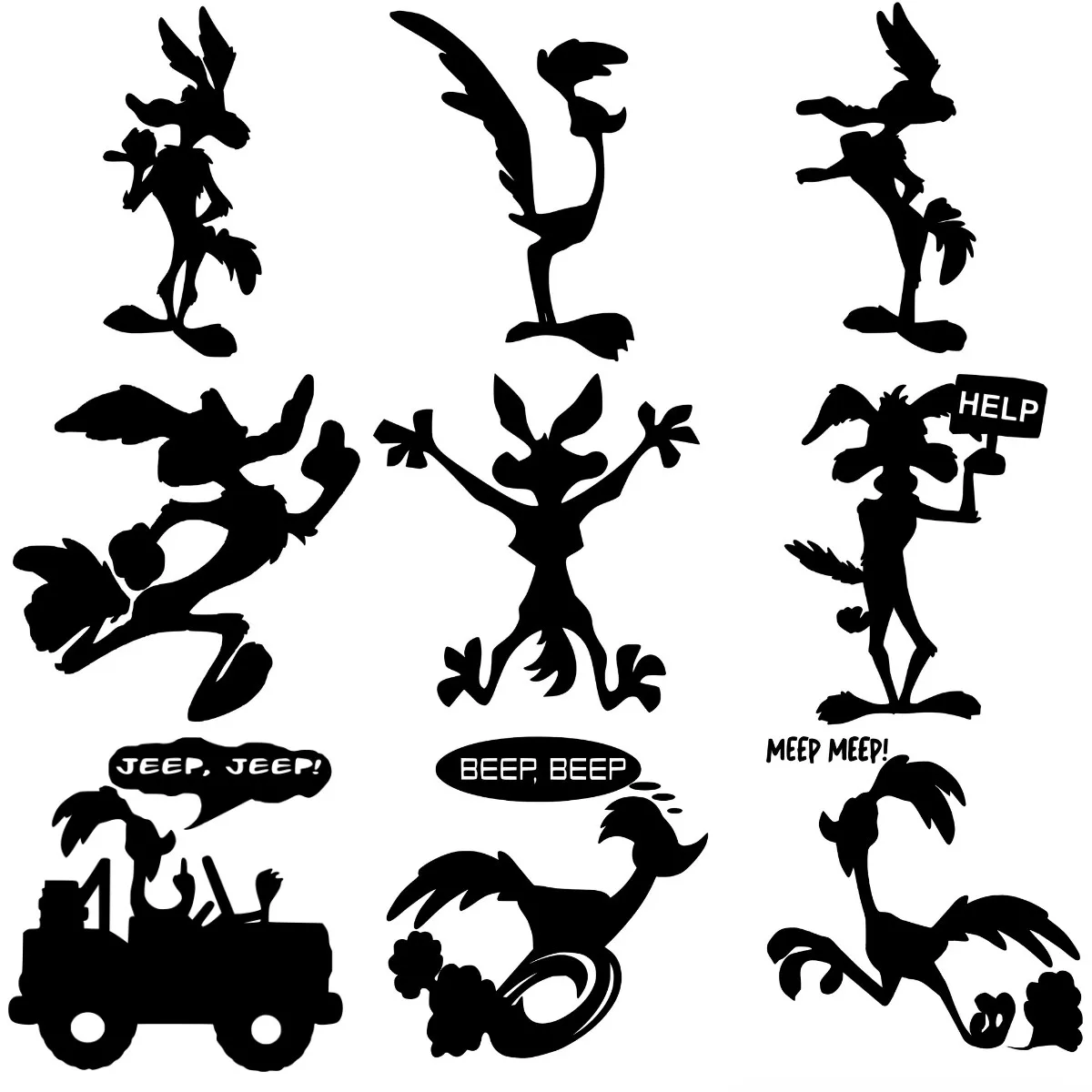 Wile E. Наклейка на стену «койот и дорога»