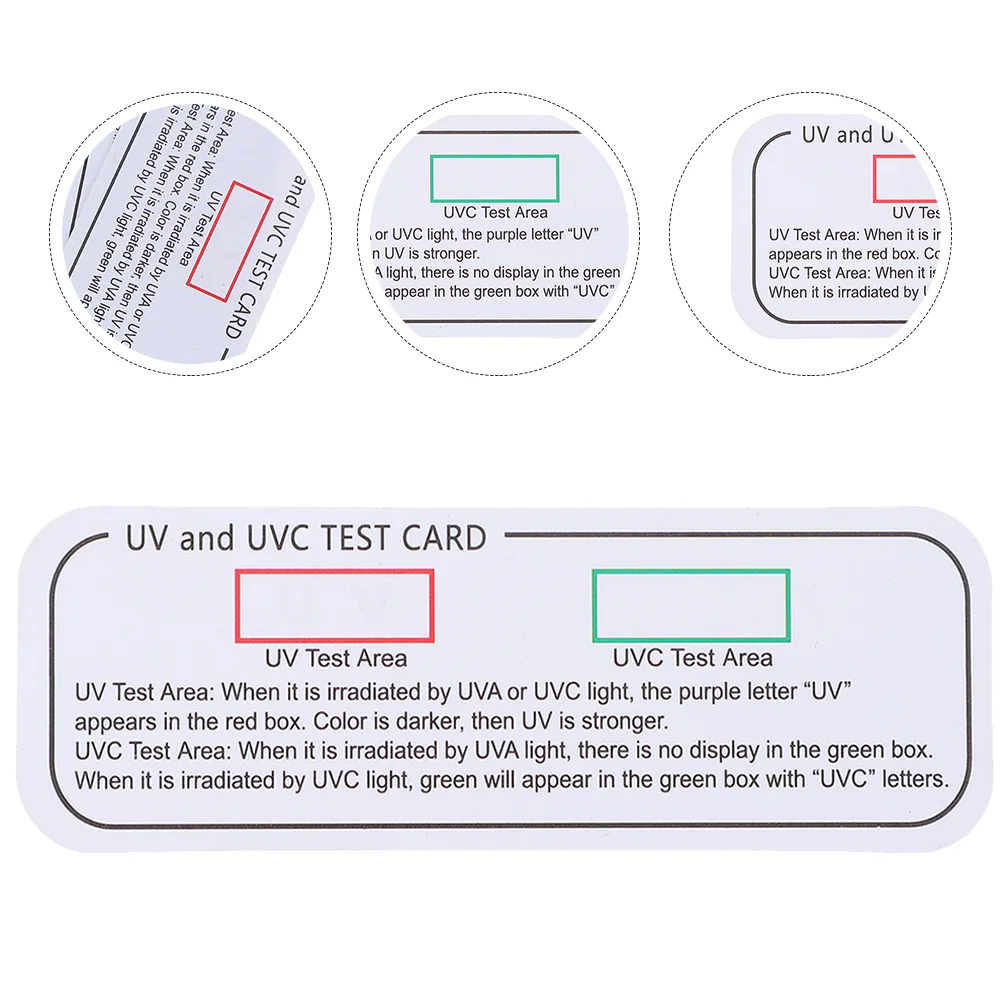 

5 Pcs UV Test Device Testing Card Light Effect Tester Cards Papers for Cabinet