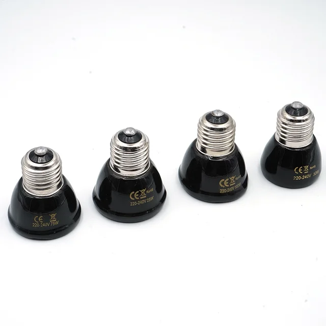 E27 Pet Heating Lamp Black In-Frared Ceramic Emitter Heat Light Bulb Pet Brooder Reptile Mini Infrared Lamp 25/50/75/100W E27 Pet Heating Lamp Black In-Frared Ceramic Emitter Heat Light Bulb Pet Brooder Reptile Mini Infrared Lamp 25/50/75/100W