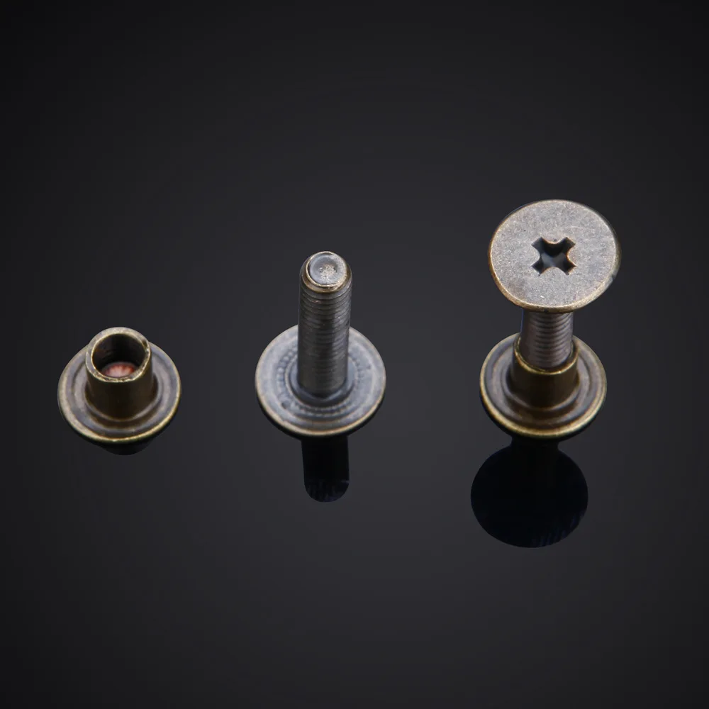 Recipe Album Screw Accessories Nail Rivet Ledger Nail Copper Plated Flat Head Screw Binding 6 Rings Binder Accessories book binding supplies