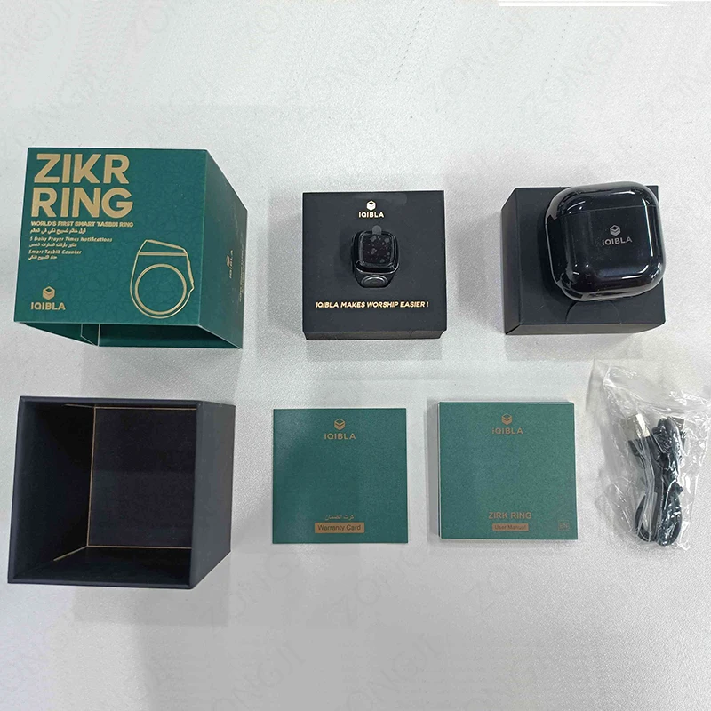 IQibla M02 Pro Metal Alloy Tasbeeh Smart Digital Counter Tasbih Zikr Ring for Muslim Praise with Charging box Vibration Reminder 6