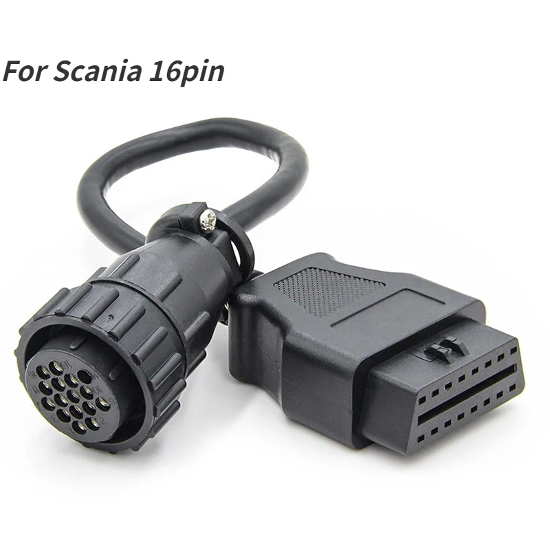 New16pinFemaleOBDExtensionCableforSCANIATruck16PinMaleOBD2