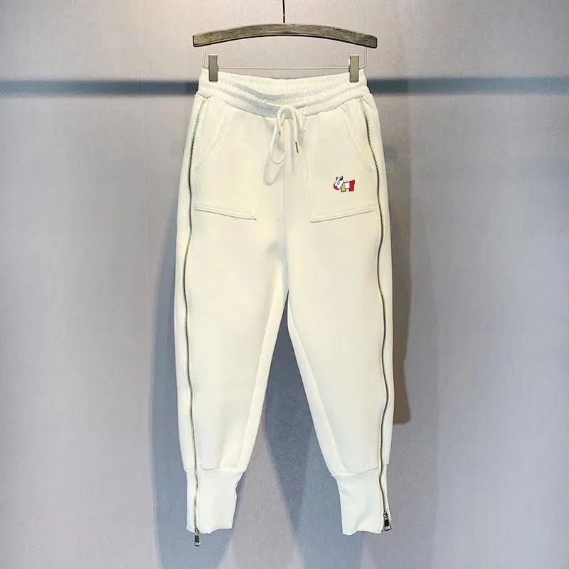 Autumn Winter Golf Wear Women Luxury Brand Golf Pants Fashion Zipper Casual Pants Thickening Sports Women Clothe
