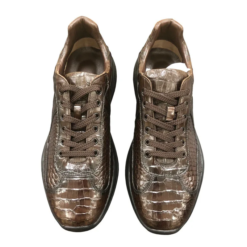 

BATMO 2023 new arrival Crocodile Skin causal shoes men,male Genuine leather shoes 023