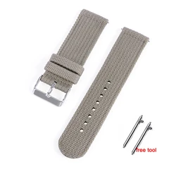 Universal Nylon Canvas Quick Release Watch Band - Sporty Replacement Strap - 20mm (Gery)
