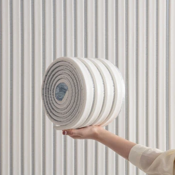 วอลเปเปอร์โฟมกันกระแทกแบบมีกาวในตัว ตกแต่งบ้าน 3 มิติ แผ่นผนัง PVC แบบลอกและติด สำหรับตกแต่งผนังห้องนอน 7