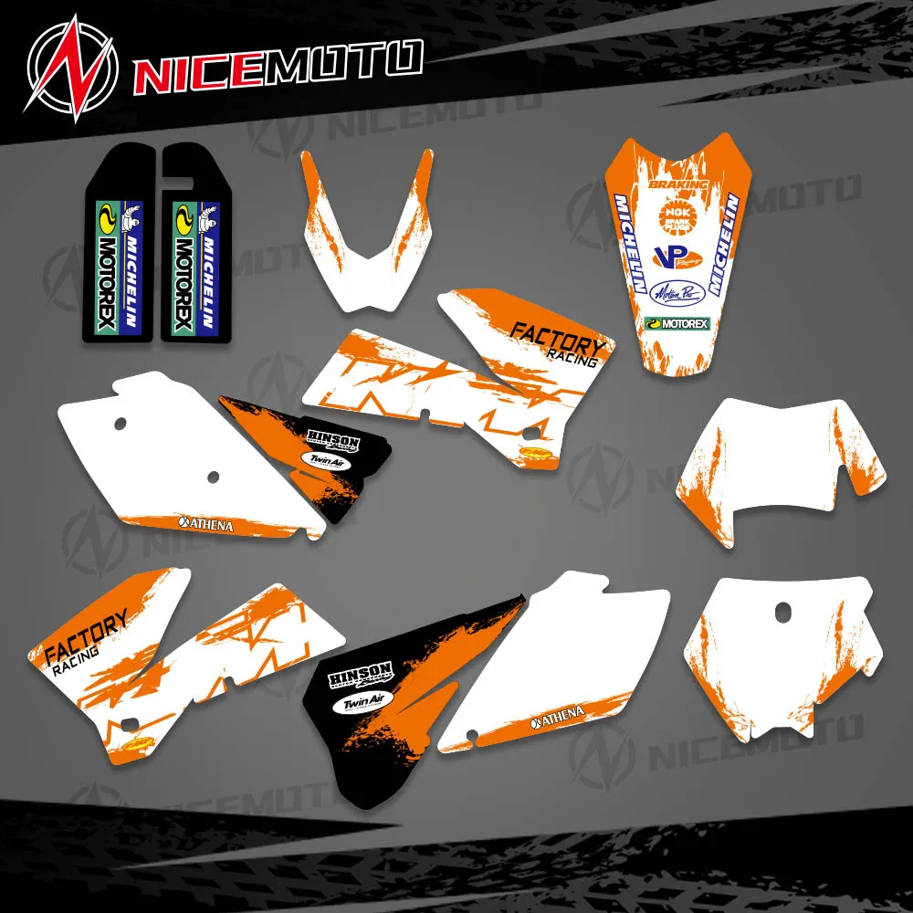 NICEMOTO For KTM 125 200 250 300 400 450 525 540 EXC 2005 - 2007 Full Graphics Decals Stickers Kit Custom Number Name Stickers