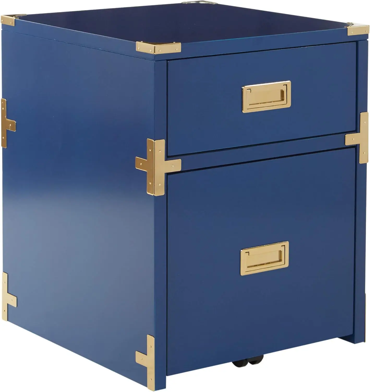 OSP Home Furnishings Wellington 2-Drawer File Cabinet, Lapis Blue office cabinet european retro roman soldier home living room wine cabinet decorations porch storage rack tv cabinet resin furnishings