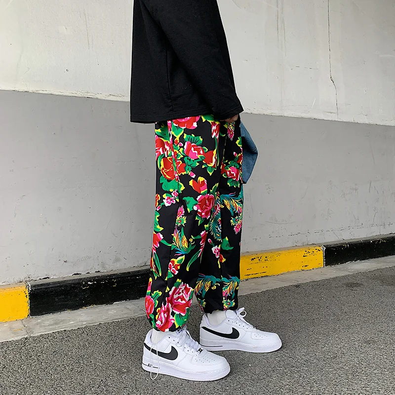 Northeast Flower Cotton-Padded Jacket National Fashion Cotton-Padded Clothes Fried Street Chinese Style Red Peony Pants New