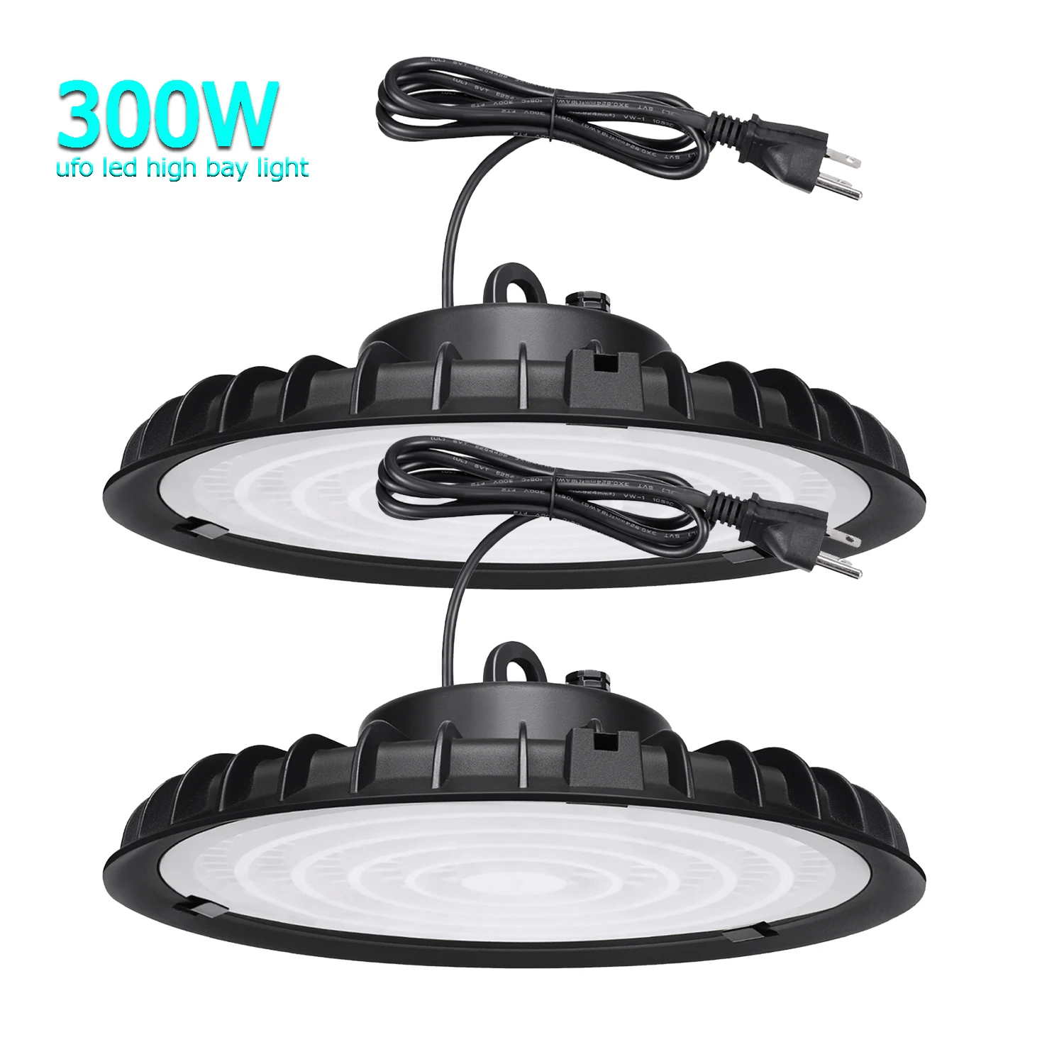 

2 Pieces 300W UFO Led High Bay Light 6000K Led Commercial Lighting Fixture 85-277V 300 Watts Industrial Warehouse Garage Lamp
