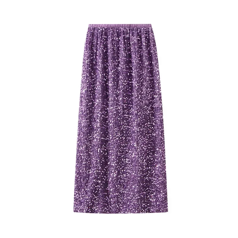 

Heavy Industry Sequin Half Length Skirt for Women in Autumn 2023 New Rear Split Straight Tube Long Skirt with Hip Wrap Skirt