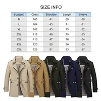 Men's Business Windbreaker Long Jackets Pure Cotton Trench Coats Casual Spring Fall Winter Fashion Suit Streetwear Blazers 2023 - Image 3