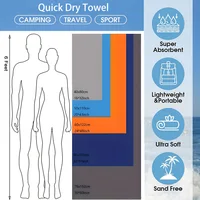 1-pcs Quick drying microfibre sports towel, lightweight and fast drying travel towel, ideal for camping, hiking, gym, yoga. 2