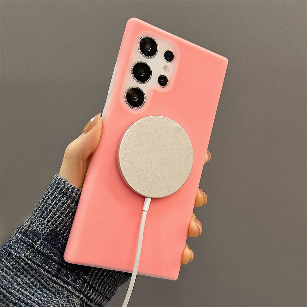 Soft Jelly Liquid Silicone Magnetic Phone Case with Wireless Charging Compatibility - Protective Back Cover