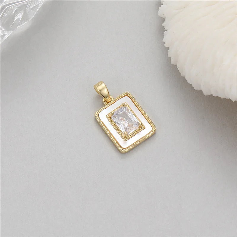 Stylish Chic Elegant 14K Gold Plated Turquoise Zircon Pendant Handmade DIY Jewelry Accessories 4