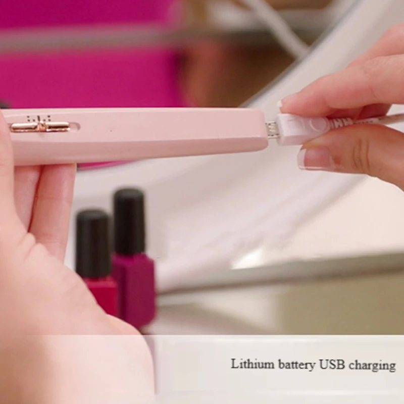 휴대용 전동 네일 파일, 모양 만들기 및 광택 제거용 미니 충전식 드릴, 가정용 매니큐어 도구 키트