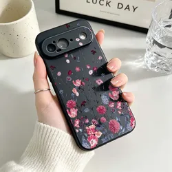 Embossed Floral Pattern Black Soft Silicone Phone Case - Pixel 10A 5G (130HA0601HSE)