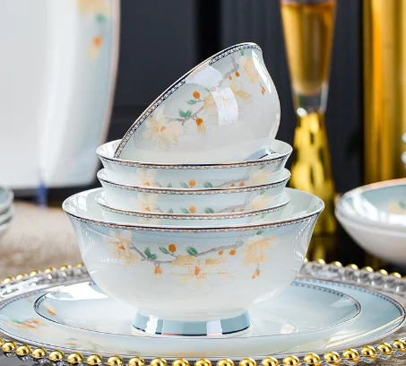 Ceramic bone china tableware, tableware set
