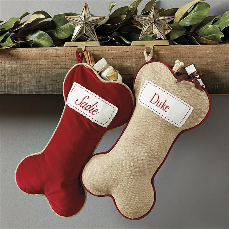 

Christmas Socks Red Snowflake Alphabet Letters Christmas knitting Stocking Christmas Tree Pendant Decorations For Home Xmas Gift