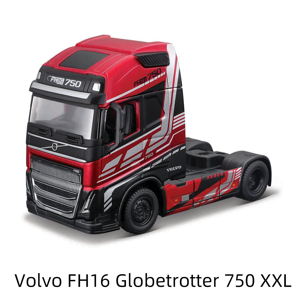 Bburago 1:43 Volvo FH16 Globetrotter 750 XXL 4X2 Heavy Tractor Truck Red Head Die Cast Collectible Hobbies Motorcycle Model Toys