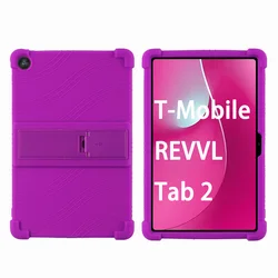 10.1 - Inch Tablet Protection Case with Adjustable Stand and Soft Silicone Cover for T - Mobile Revvl Tab 2 (PURPLE)