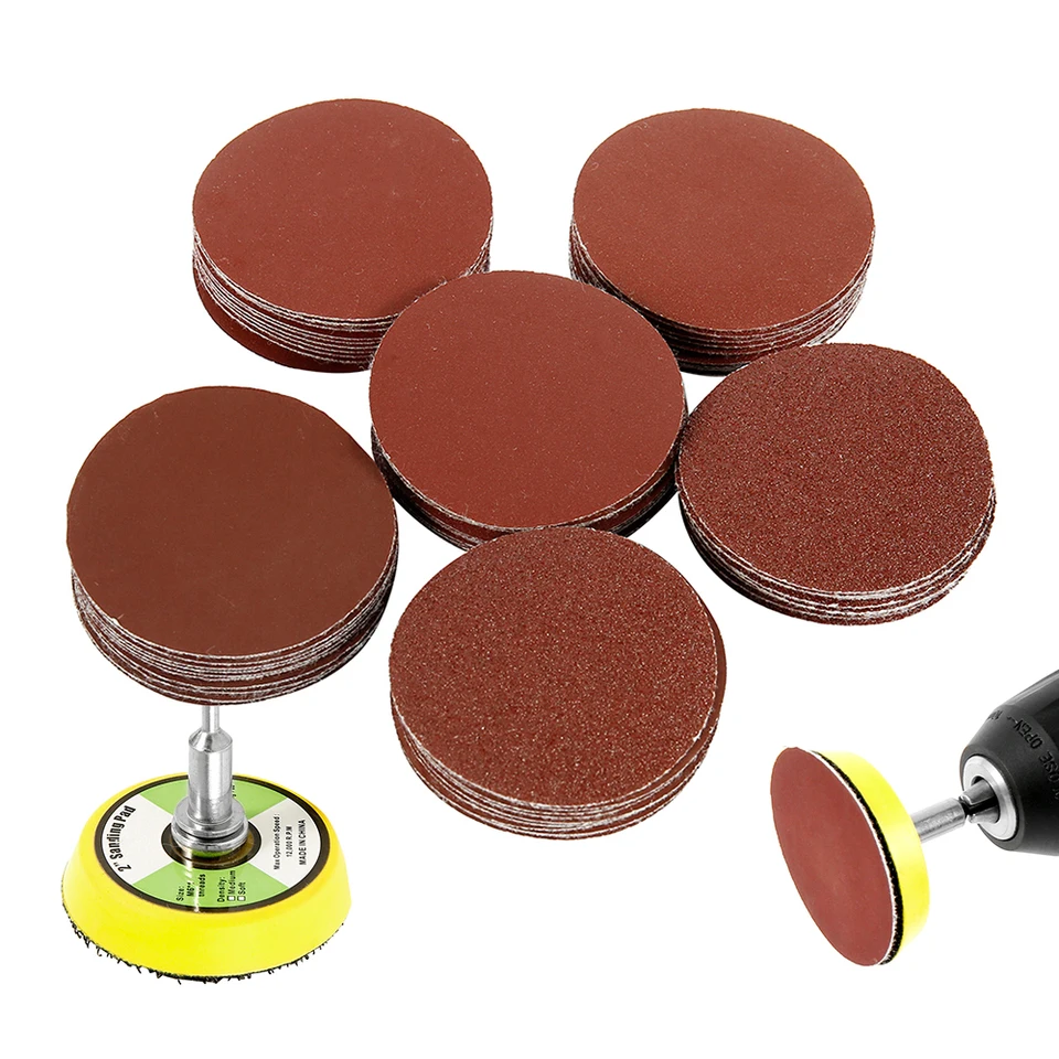 130-Piece 2" Sanding Discs Kit - 60 To 10000 Grit For Metal & Wood | Includes Backing Pads & Sander
