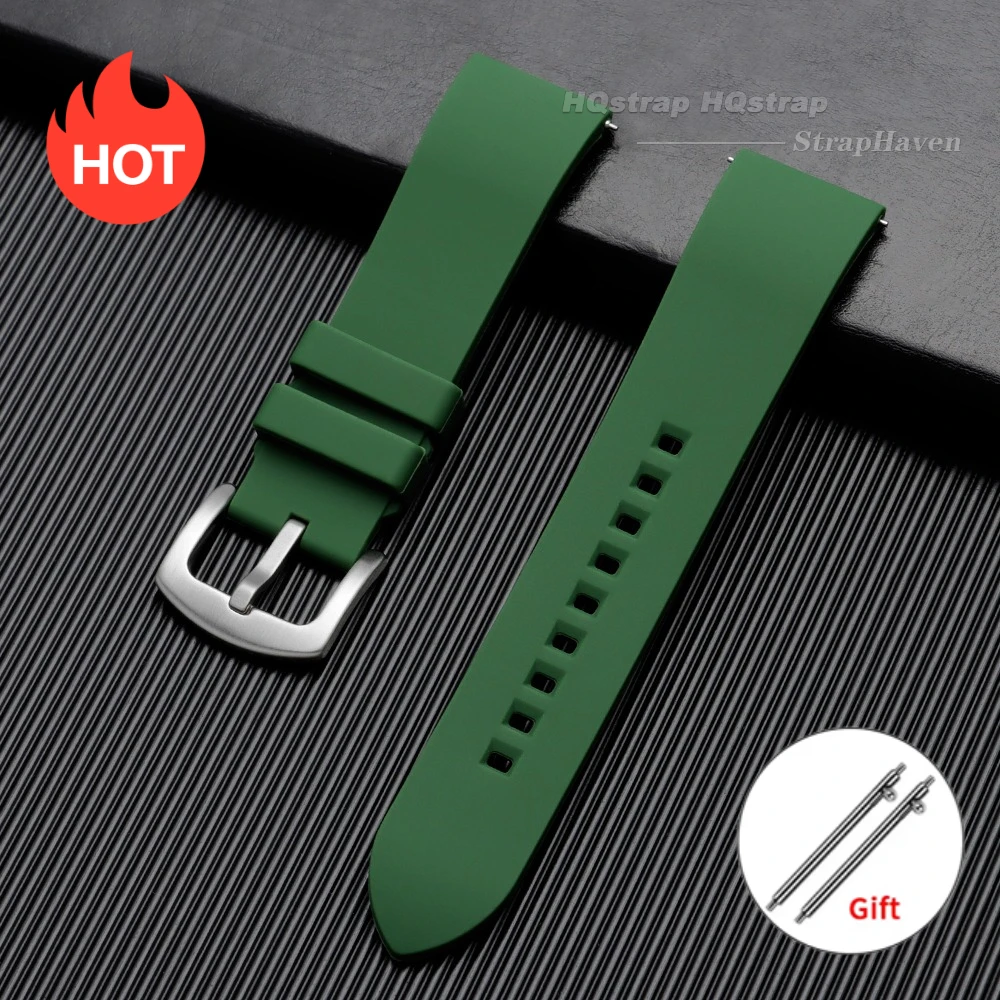 Versatile Waterproof Silicone Watch Strap - Quick Release, Soft, Unisex