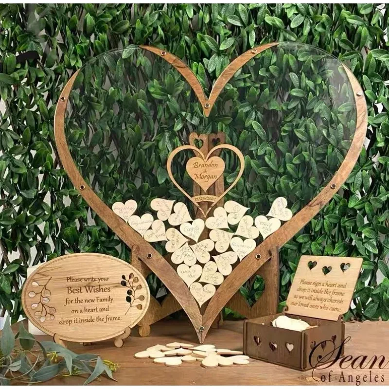 Message Book Wedding Guest Book Alternative 3D Engraved Transparent Guestbook Guest Drop Box Welcome Card Decorations