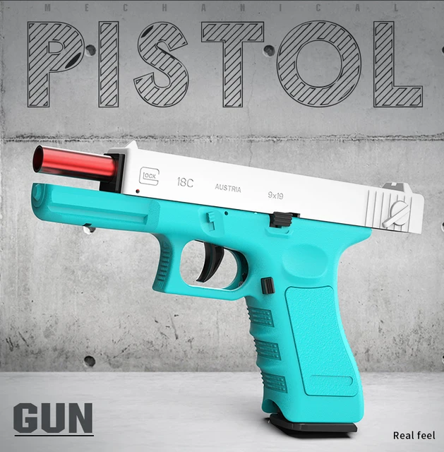 Shell Ejection Glock Pistol Handgun Toy Gun Blaster with Extra Magazine Continuous Shooting Model Launcher For Adults Boys CS 4