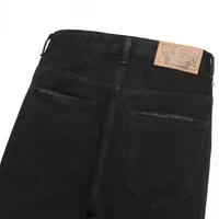 Jean déchiré noir rétro pour hommes, pantalon à jambes droites, Patch pentagramme, décontracté, automne et hiver 5