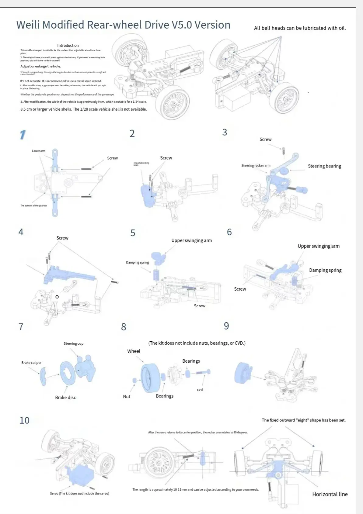 Josenidny 2 pezzi 1/28 RC ammortizzatori per RC K969 K989 K999 P929 4WD Corso breve aggiornamento parti blu Josenidny 2 pezzi 1/28 RC ammortizzatori per RC K969 K989 K999 P929 4WD Corso breve aggiornamento parti blu