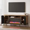 68" Fluted TV Stands with 36" Electric Fireplace, Modern Entertainment Center with Storage for TVs Up to 75", Media Cons 4