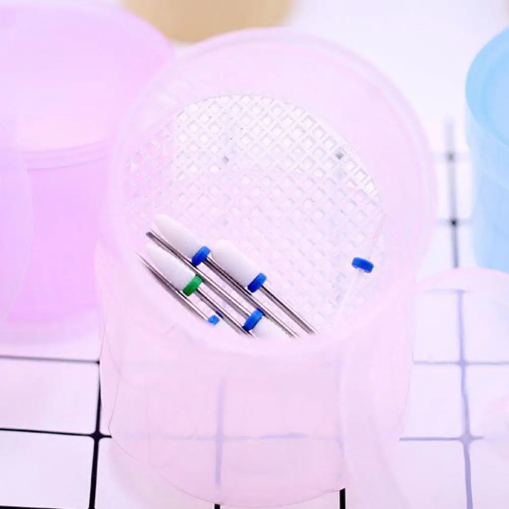 2Pcs 네일 도구 살균 홀더 매니큐어 네일 살롱 전문 사용을위한 2 층 배수 청소 컵 살균기 상자