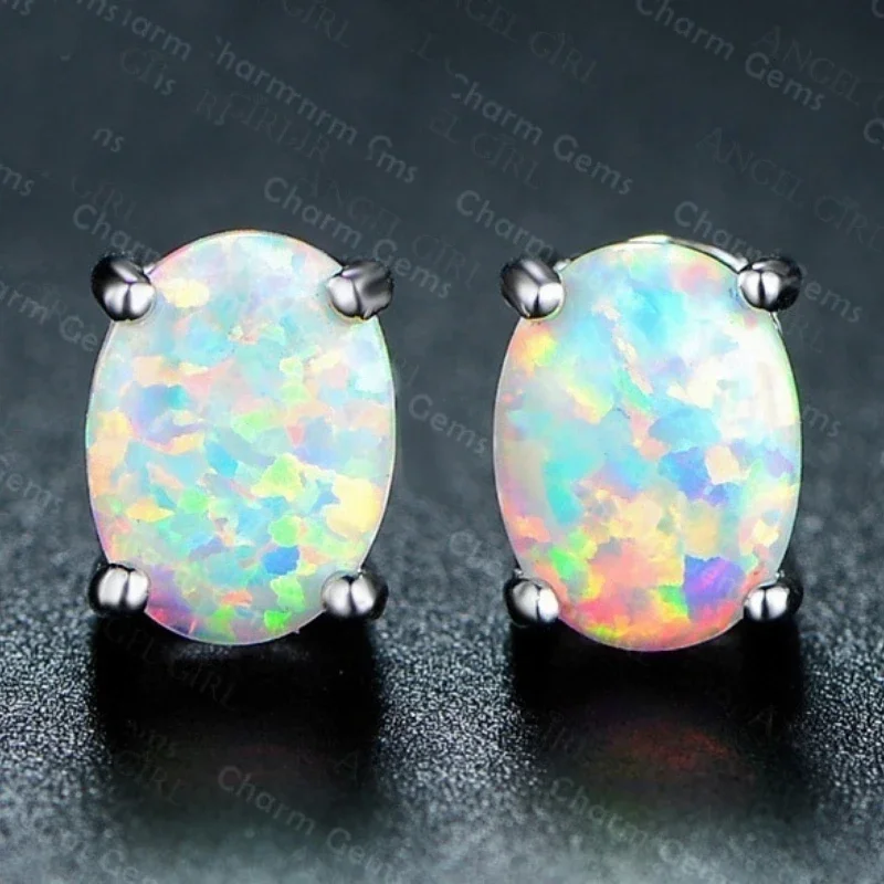 Boucles D'oreilles Pendantes Opalite De Feu Facettées - Bijou Français - Neuf étiqueté