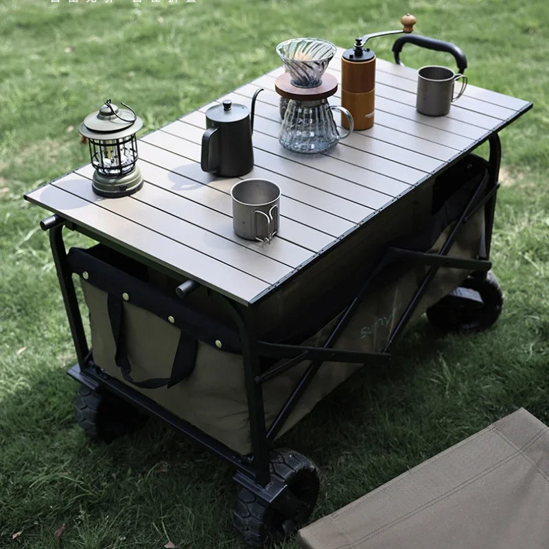 OutdoorCampingFoldingDeskTableFieldCampsAluminiumAlloyPicnicTableHighValueand
