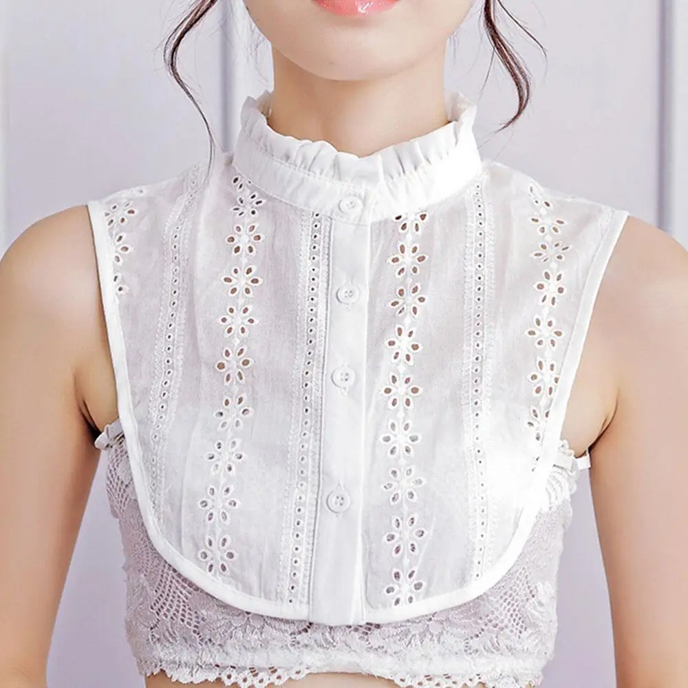 Vintage Lace Ladies Fake Collar Fashion Korean Detachable Stand Collar Casual Half Shirt Style Collar Sweater Shirt Decor Collar