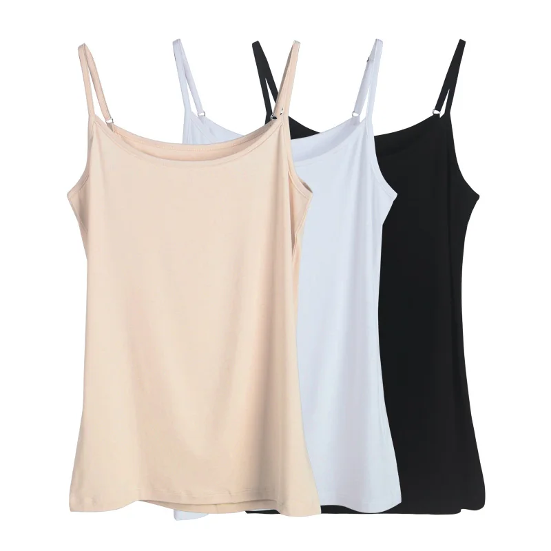 3 Colors Summer Sexy Camisoles Women Crop Top Sleeveless Shirt Bralette Tops  Strap Skinny Camisole Base Vest Tops for Female