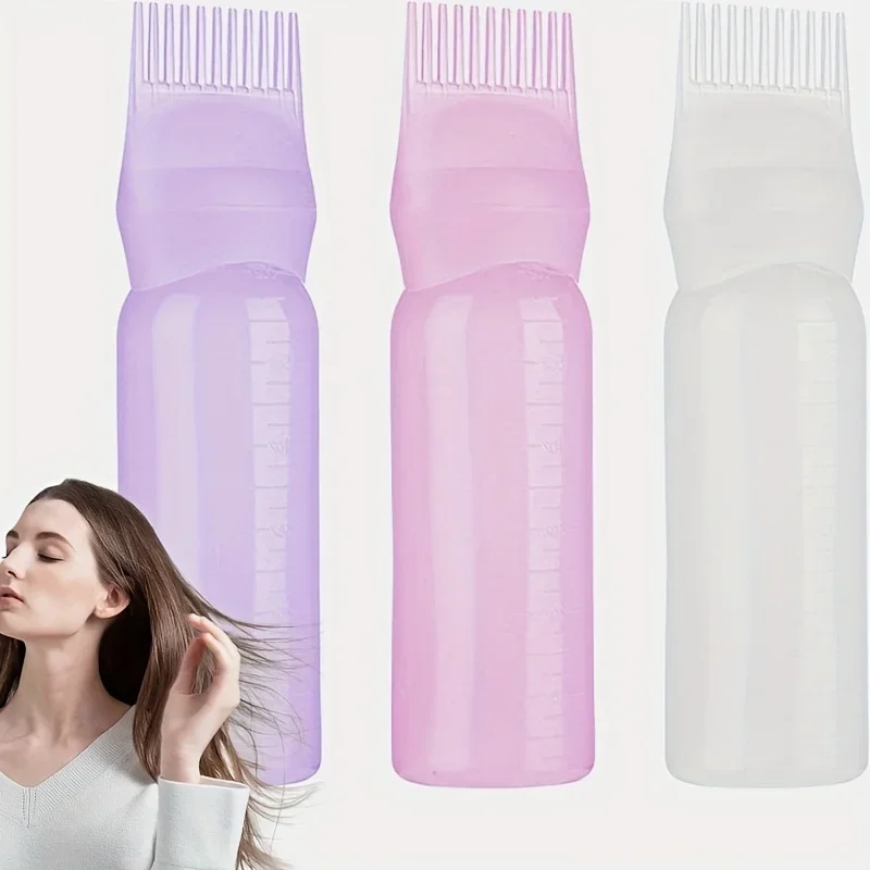 120ml 4.06oz Hair Dyeing Bottle Squeeze Applicator Bottle Oil Plastic Hair Dye Coloring Hairdressing Styling Tool