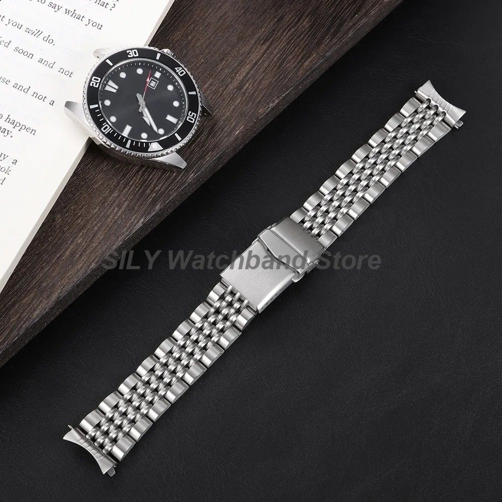 Armband mit Schraubglied, gerades/gebogenes Endarmband, 20/22 mm, Edelstahlarmband, Metallarmband für Seiko für Jubilee SKX007/009 – Detail 21