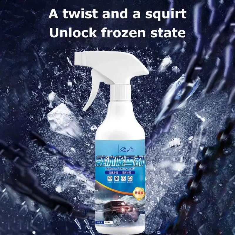 Car Window Defroster Spray Powerful Defroster Spray For Windshield 500ml Mild Vehicle Fluid For Front