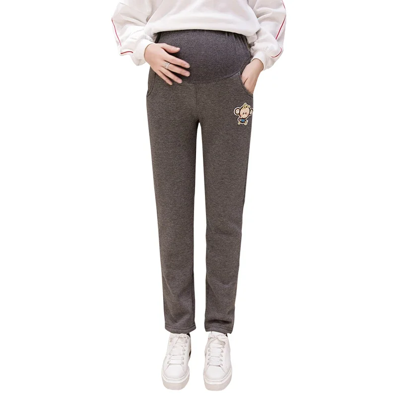 Autumn and Winter Women Clothing Maternity Clothes  Leggings Thickened with Velvet Pregnant  Trousers Warm Pants 6