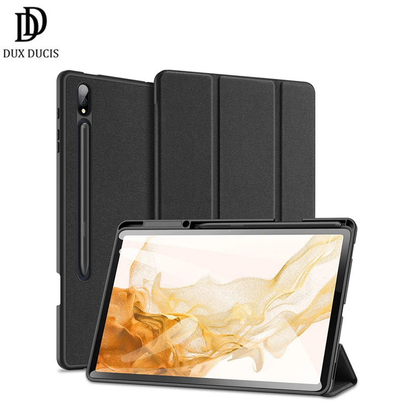 Funda inteligente Samsung Galaxy Tab S8 Ultra, con soporte para lápiz, de TPU, de cuero, para Tab S8 Plus S7 FE Dux Ducis| | - AliExpress