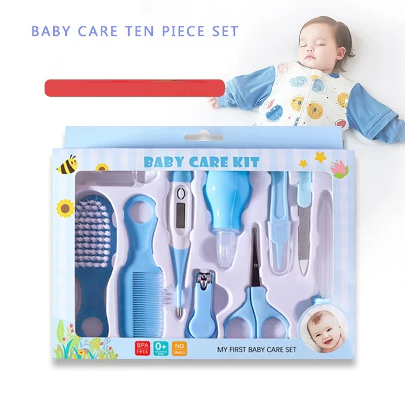 1/10 pcs/Set Newborn Baby Kids Nail Hair Health Care Thermometer Grooming Brush Kit Care Baby Essentials Newborn Material Safety