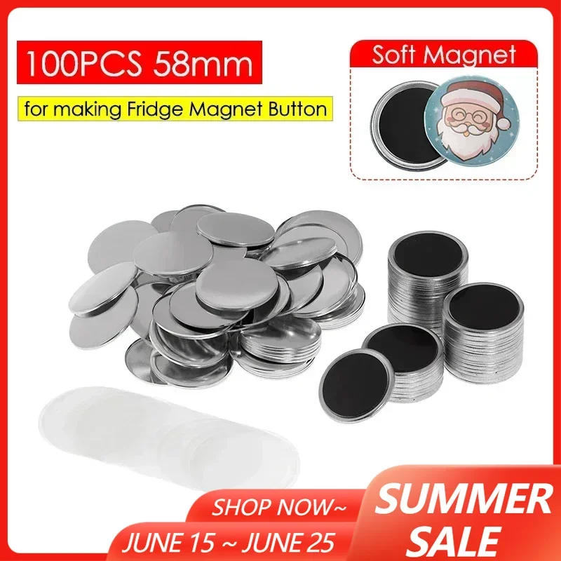 50/100Set DIY Making Magnet Refrigerator Badge Button Parts for Button Maker Blank Pin Punch Press Machine Consumables