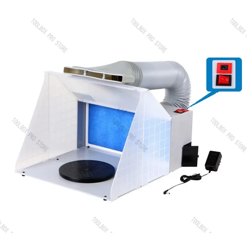 25W Portable Airbrush Spray Booth Set Foldable Paint Spray Extractor Exhaust Filter For Model Hobby Crafts 100-240V