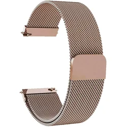Elegant Metal Magnetic Loop Smartwatch Band, 18/20/22mm Strap, Universal Fit for 22mm (Rose gold)