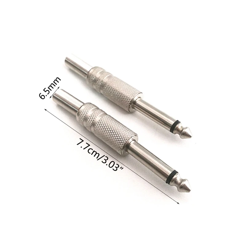 

10Pcs 1/4" Mono o 6.35mm Metal Male Monaural o Cable Connector Plug Dropship