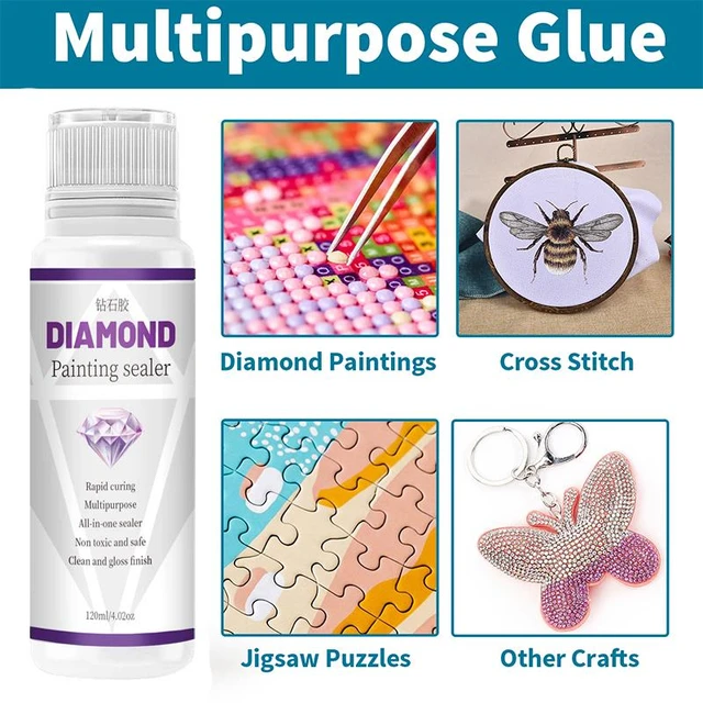 4 In 1 Diy 5d Diamonds Painting Sealer Glue Diamonds Painting Oil Painting  Permanent Hold & Shine Effect Sealer Puzzle Glue Tool - Diamond Painting  Cross Stitch - AliExpress