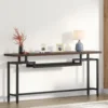 70 inch Sofa Table, Narrow Long Console Table with 2 Tiers, Industiral TV Console Behind Couch Table with Storage for Entryway, 6