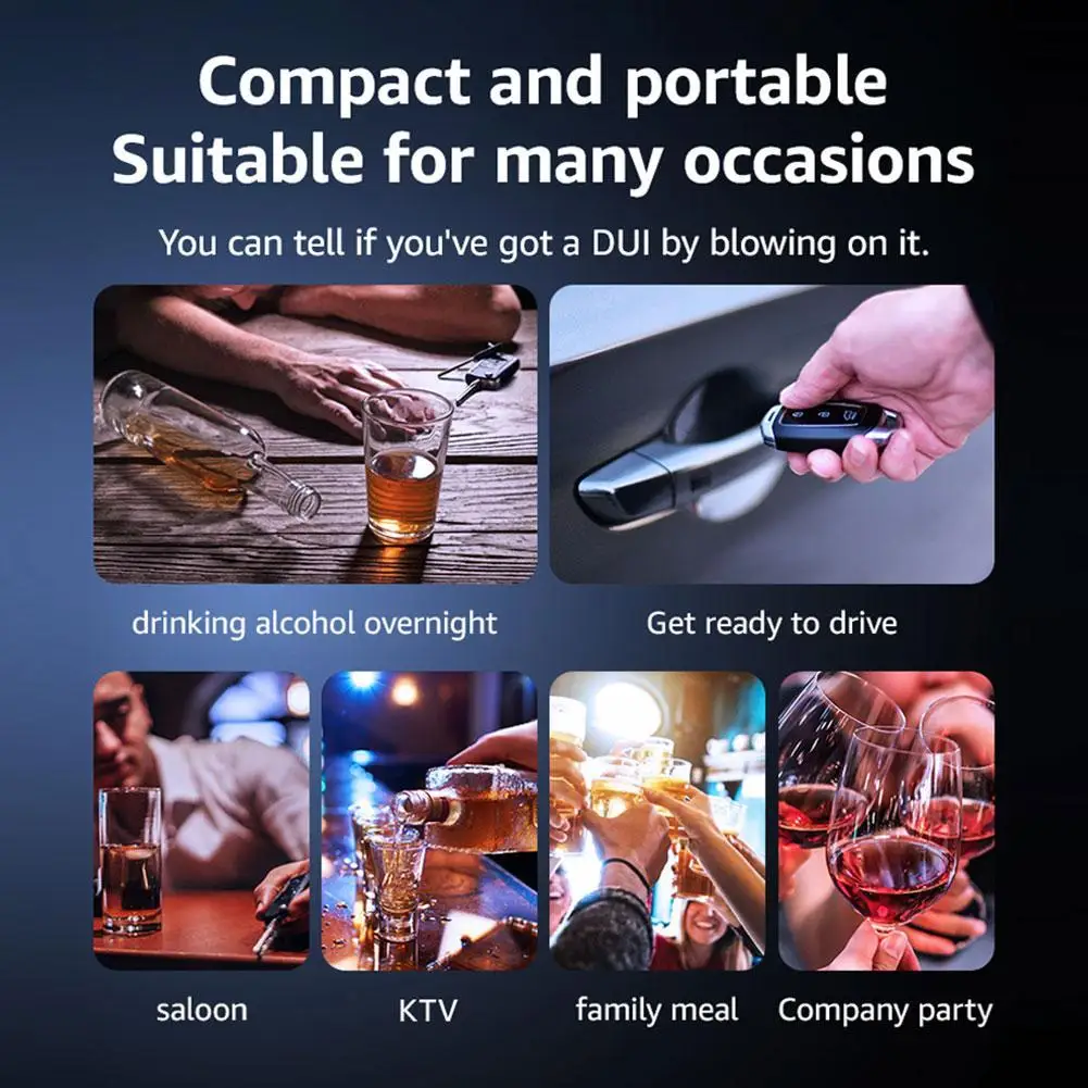 Car Automatic Alcohol Tester Auto Professional Breath Tester Home Display Drunk Driving Electronics Rechargeable Alcohol Tools alcohol tester breath alcohol tester